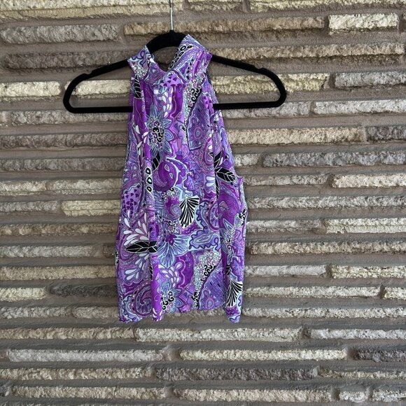 necessary objects by ady gluck frankel Purple Paisley Halter Top Size Small - Picture 7 of 7